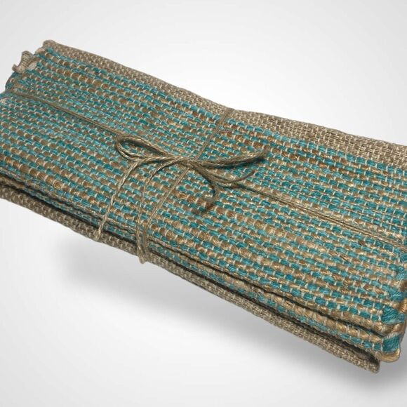 Chardin Home Natural Jute Placemats Set Of 4 Rustic Farmhouse 13x19 Place Mats - Picture 2 of 7